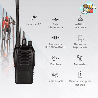 WalkiePro™  2  RADIOS + (2 Auriculares GRATIS )