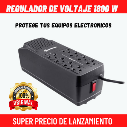 Regulador automático de voltaje 1800w -8 ENTRADAS
