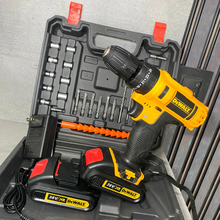 TALADRO INALÁMBRICO DEWALT 48V + 2 POTENTES BATÉRIAS + 26 ACCESORIOS DE REGALO PROMOCION - CIERRE DE LA TIENDA - CONTRA ENTREGA ENVÍO GRATIS