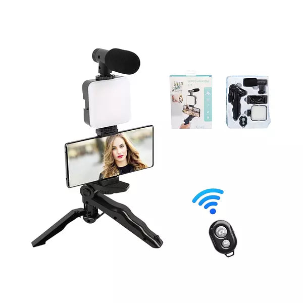 Kit De Video Micrófono + Lampara + Soporte Bluetooth AY-49