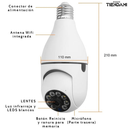 Cámara Bombillo Wifi 360°