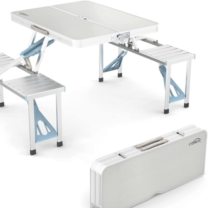 Mesa Plegable con Sillas para Picnic y Camping al Aire Libre