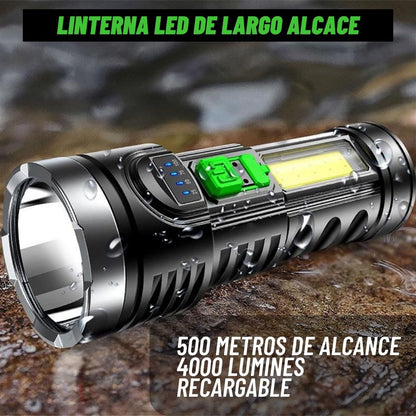 Linterna Led Multifunción Carga Solar 4 Modos