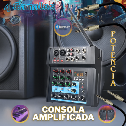 Consola Mezclador de Sonido r 4 Canales mas regalo +Microfono Bm800 de REGALO 🎁