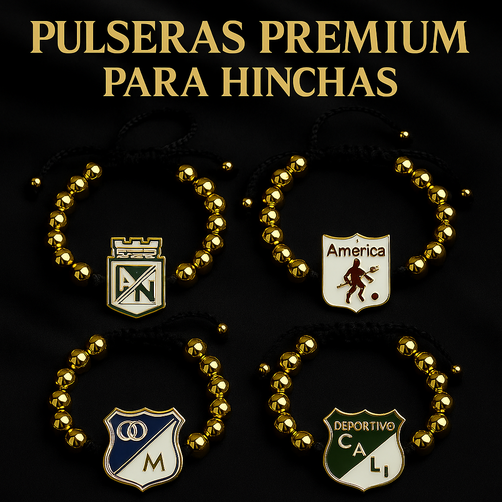 Pulseras Escudos Equipos ⭐️ | Oro lamiando + Estuche de Lujo 🎁