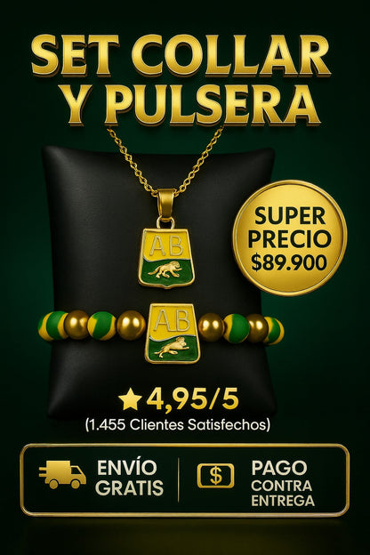 Pulsera + Collar Atl Bucaramnga ⭐️ | Oro lamiando + Estuche de Lujo 🎁